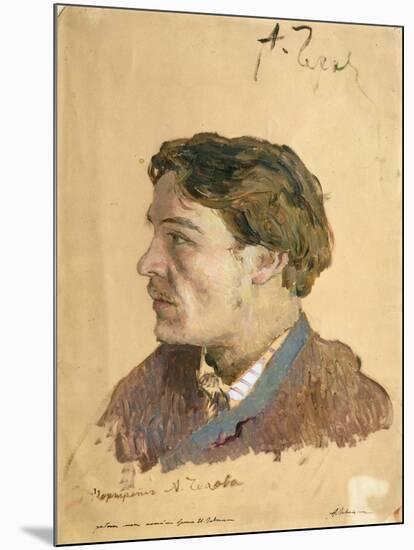 Portrait of Anton Chekhov (1860-1904)-Isaak Ilyich Levitan-Mounted Giclee Print