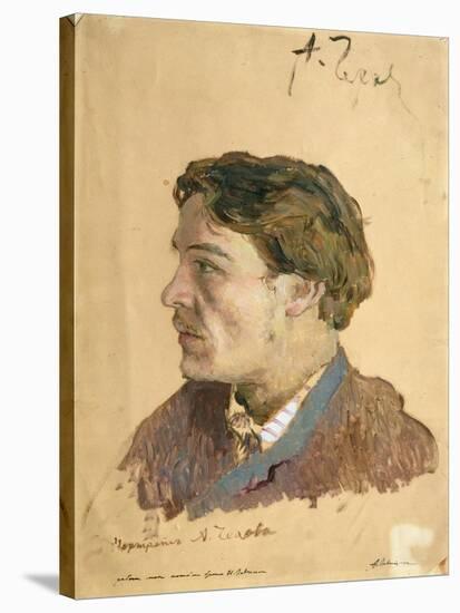 Portrait of Anton Chekhov (1860-1904)-Isaak Ilyich Levitan-Stretched Canvas