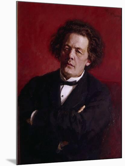 Portrait of Anton Grigoryevich Rubinstein, 1881-Ilya Efimovich Repin-Mounted Giclee Print