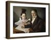 Portrait of Architect Valentino Valle with His Daughter-Jozef Tominc-Framed Giclee Print