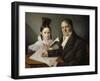 Portrait of Architect Valentino Valle with His Daughter-Jozef Tominc-Framed Giclee Print