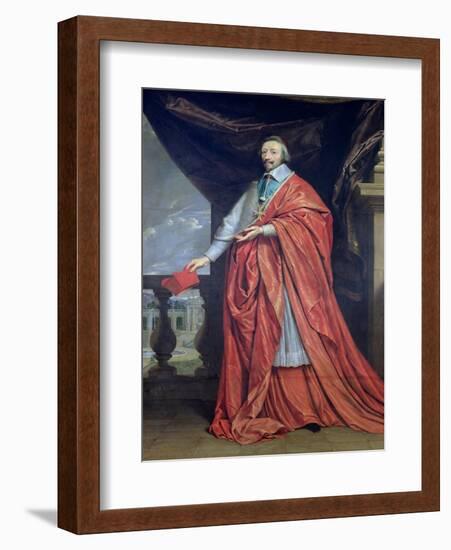 Portrait of Armand-Jean Du Plessis, Cardinal Richelieu-Philippe De Champaigne-Framed Giclee Print