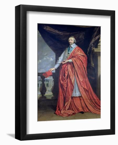 Portrait of Armand-Jean Du Plessis, Cardinal Richelieu-Philippe De Champaigne-Framed Giclee Print