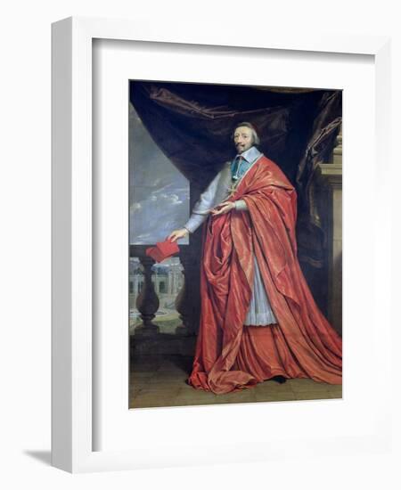 Portrait of Armand-Jean Du Plessis, Cardinal Richelieu-Philippe De Champaigne-Framed Giclee Print