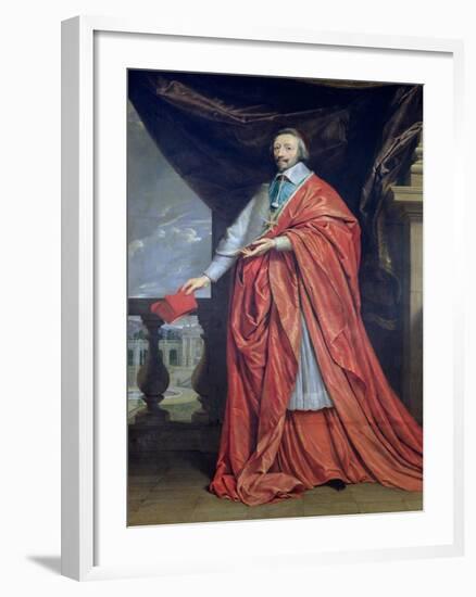 Portrait of Armand-Jean Du Plessis, Cardinal Richelieu-Philippe De Champaigne-Framed Giclee Print