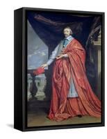 Portrait of Armand-Jean Du Plessis, Cardinal Richelieu-Philippe De Champaigne-Framed Stretched Canvas