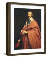 Portrait of Armand-Jean Du Plessis, Cardinal Richelieu-Philippe De Champaigne-Framed Art Print