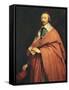 Portrait of Armand-Jean Du Plessis, Cardinal Richelieu-Philippe De Champaigne-Framed Stretched Canvas