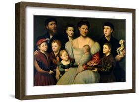 Portrait of Arrigo Licinio and His Family-Bernardino Licinio-Framed Giclee Print