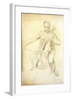 Portrait of Arthur Kemp Playing the Cello, 1935-Percy Shakespeare-Framed Giclee Print