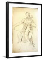 Portrait of Arthur Kemp Playing the Cello, 1935-Percy Shakespeare-Framed Giclee Print