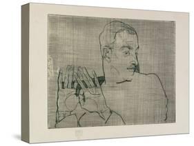 Portrait of Arthur Roessler, 1914-Egon Schiele-Stretched Canvas