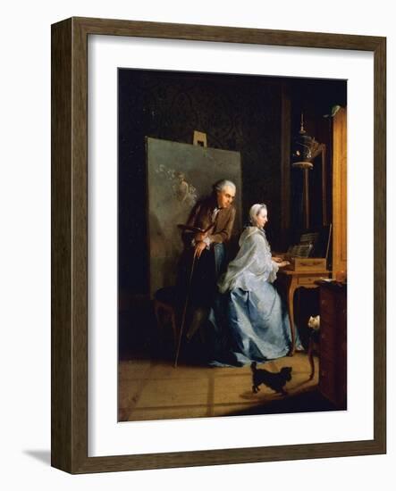 Portrait of Artist and His Wife at Spinet-Johann Heinrich Tischbein-Framed Giclee Print