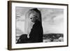 Portrait of Artist Georgia O'Keeffe Sitting on the Roof of Her Ghost Ranch Home-John Loengard-Framed Photographic Print