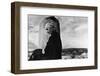 Portrait of Artist Georgia O'Keeffe Sitting on the Roof of Her Ghost Ranch Home-John Loengard-Framed Photographic Print