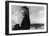 Portrait of Artist Georgia O'Keeffe Sitting on the Roof of Her Ghost Ranch Home-John Loengard-Framed Photographic Print