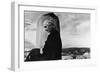 Portrait of Artist Georgia O'Keeffe Sitting on the Roof of Her Ghost Ranch Home-John Loengard-Framed Photographic Print