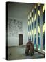 Portrait of Artist Henri Matisse in Chapel He Created, Tiles on Wall Depict Stations of the Cross-Dmitri Kessel-Stretched Canvas