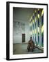 Portrait of Artist Henri Matisse in Chapel He Created, Tiles on Wall Depict Stations of the Cross-Dmitri Kessel-Framed Premium Photographic Print