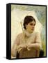Portrait of Artist's Wife with Umbrella-Michele Gordigiani-Framed Stretched Canvas