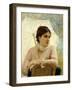 Portrait of Artist's Wife with Umbrella-Michele Gordigiani-Framed Giclee Print