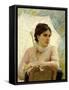 Portrait of Artist's Wife with Umbrella-Michele Gordigiani-Framed Stretched Canvas