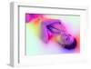 Portrait of Attractive Young Girl in Milk Bath with Soft Glowing in White-Pink Neon Light. Copyspac-master1305-Framed Photographic Print