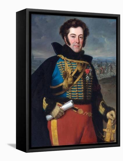 Portrait of Auguste-Frederic Bonamour, Marquis De Talhouet (1788-1842) (Talhouet-Bonamour)  Peintu-Horace Vernet-Framed Stretched Canvas