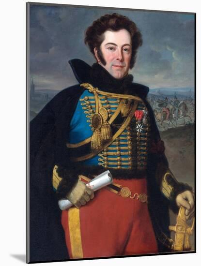 Portrait of Auguste-Frederic Bonamour, Marquis De Talhouet (1788-1842) (Talhouet-Bonamour)  Peintu-Horace Vernet-Mounted Giclee Print