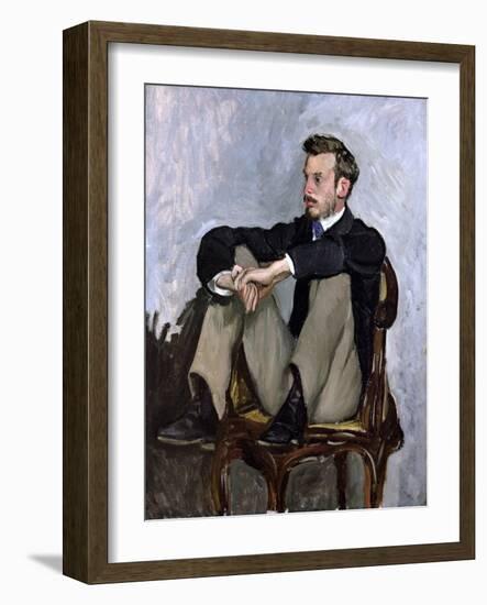 Portrait of Auguste Renoir (1841-1919), 1867-Frederic Bazille-Framed Giclee Print