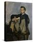 Portrait of Auguste Renoir 1867-Frederic Bazille-Stretched Canvas