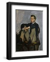 Portrait of Auguste Renoir 1867-Frederic Bazille-Framed Art Print