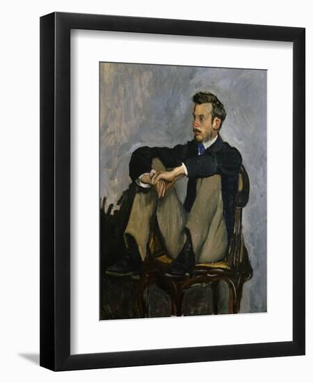 Portrait of Auguste Renoir 1867-Frederic Bazille-Framed Art Print