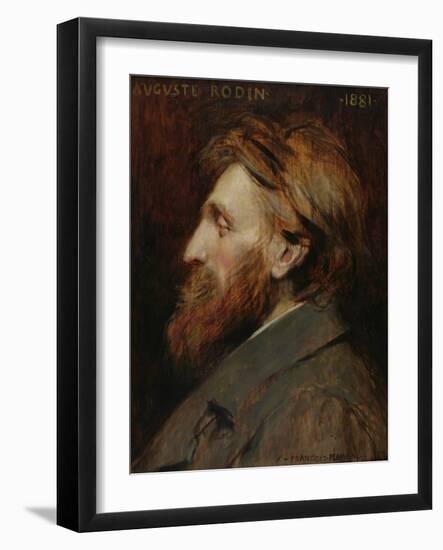 Portrait of Auguste Rodin (1840-1917) 1881-Francois Flameng-Framed Giclee Print