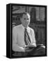 Portrait of Author Alberto Moravia-Alfred Eisenstaedt-Framed Stretched Canvas