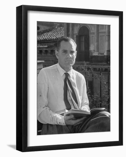 Portrait of Author Alberto Moravia-Alfred Eisenstaedt-Framed Photographic Print