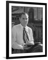 Portrait of Author Alberto Moravia-Alfred Eisenstaedt-Framed Photographic Print