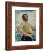 Portrait of Author Leonid Andreev-Ilya Efimovich Repin-Framed Giclee Print