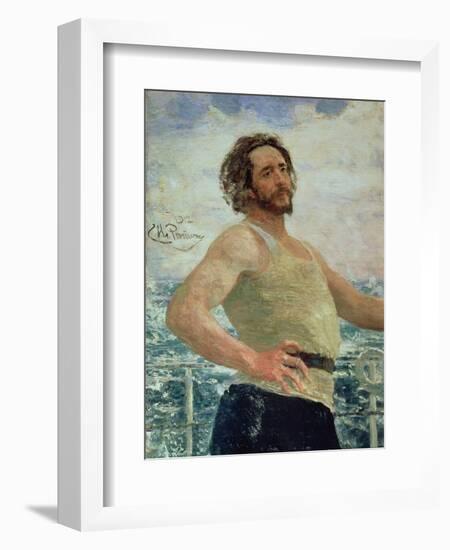 Portrait of Author Leonid Andreev-Ilya Efimovich Repin-Framed Giclee Print