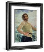 Portrait of Author Leonid Andreev-Ilya Efimovich Repin-Framed Giclee Print