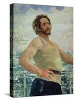 Portrait of Author Leonid Andreev-Ilya Efimovich Repin-Stretched Canvas