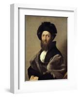 Portrait of Baldassare Castiglione by Raphael-null-Framed Giclee Print