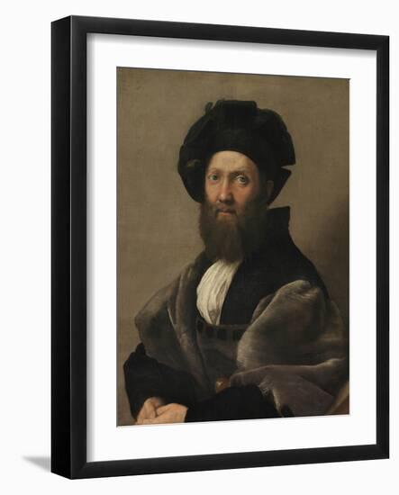 Portrait of Baldassare Castiglione, Ca 1515-Raphael-Framed Giclee Print