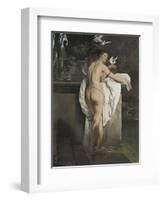 Portrait of Ballerina Carlotta Chabert Who Playing with Doves-Francesco Hayez-Framed Giclee Print