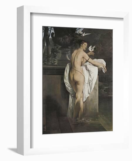 Portrait of Ballerina Carlotta Chabert Who Playing with Doves-Francesco Hayez-Framed Giclee Print