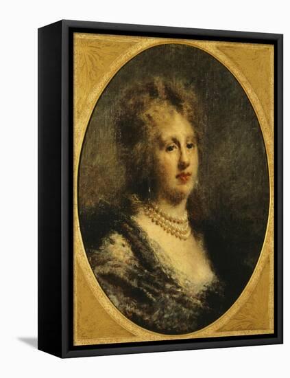 Portrait of Baroness Frankfort, 1870-1880-Daniele Ranzoni-Framed Stretched Canvas