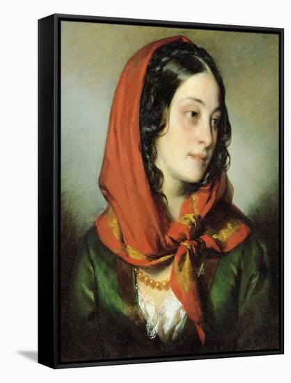 Portrait of Baroness Lutheroth-Friedrich Von Amerling-Framed Stretched Canvas