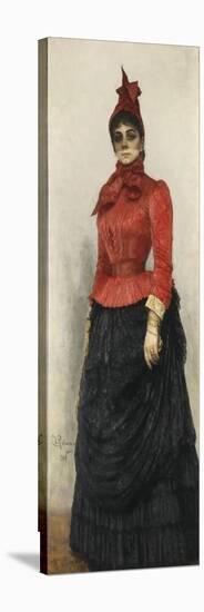 Portrait of Baroness Varvara Ikskul Von Hildenbandt (1850-192), 1889-Ilya Yefimovich Repin-Stretched Canvas