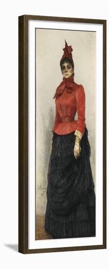 Portrait of Baroness Varvara Ikskul Von Hildenbandt (1850-192), 1889-Ilya Yefimovich Repin-Framed Premium Giclee Print