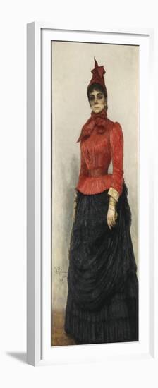 Portrait of Baroness Varvara Ikskul Von Hildenbandt (1850-192), 1889-Ilya Yefimovich Repin-Framed Premium Giclee Print